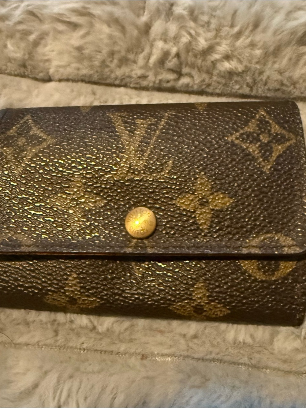 Louis Vuitton Monogram Snap-Closure Key Wallet in Brown/Gold